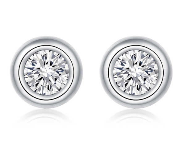 Ronde Pie Forme S925 Argent Sterling Incrusté Moissanite Ensemble de bijoux