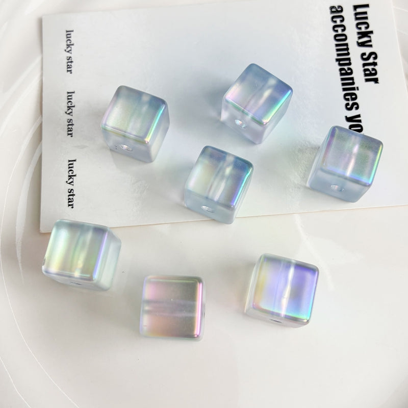 Perles UV plaquées Matte Acrylique Cube