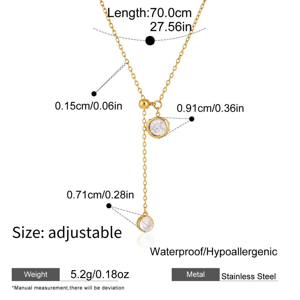 Collier long en acier titane à chaîne de traction réglable