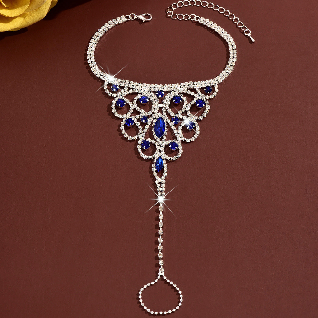 Style Eco-friendly Hollow Strass Flower Anklet Mode Summer Beach Vacances Style Foo
