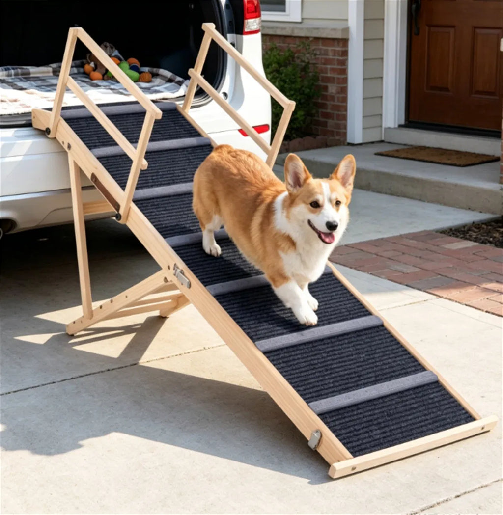 Rampe pliable réglable de 6 niveaux pour animaux de compagnie