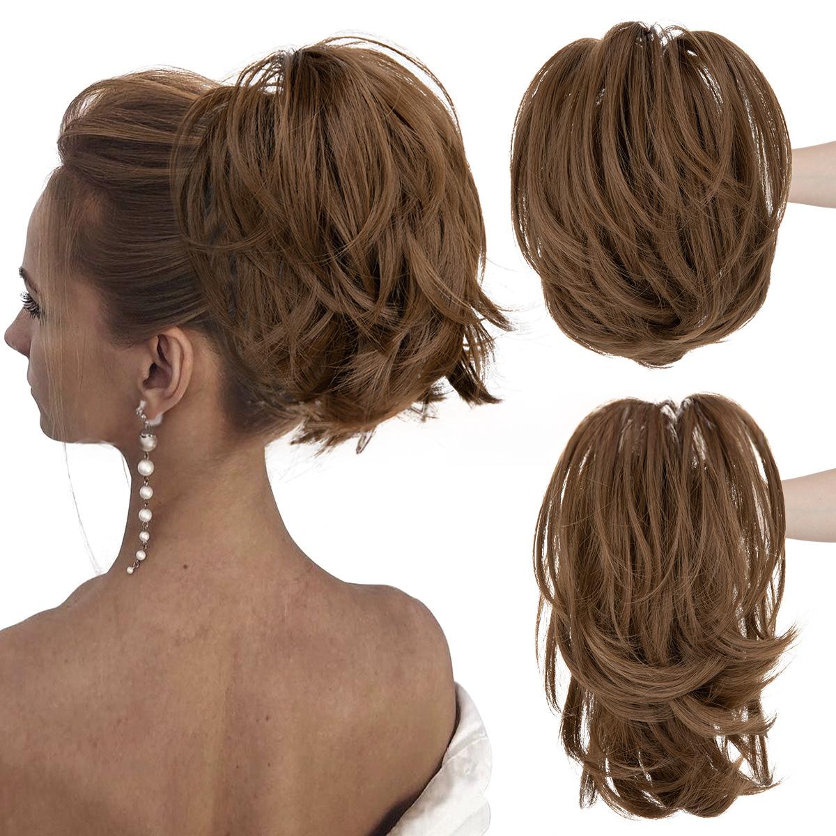 Haute température Synthétique Perruque Cheveux Clip-on Ponytail Femmes Court Style Volumineux Petit C