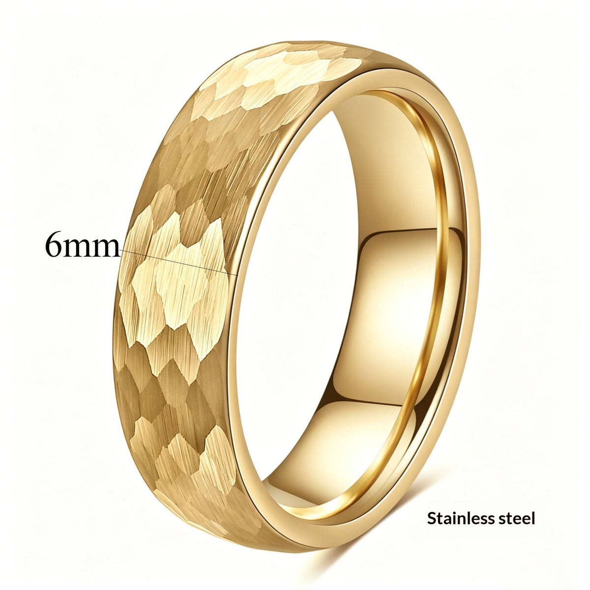 Bague en acier inoxydable marbré à l'échelle du poisson rétro