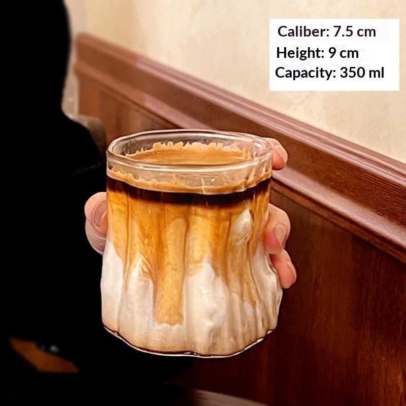 Coupe d'eau haute-borosilicate rétro transparente résistante à la chaleur