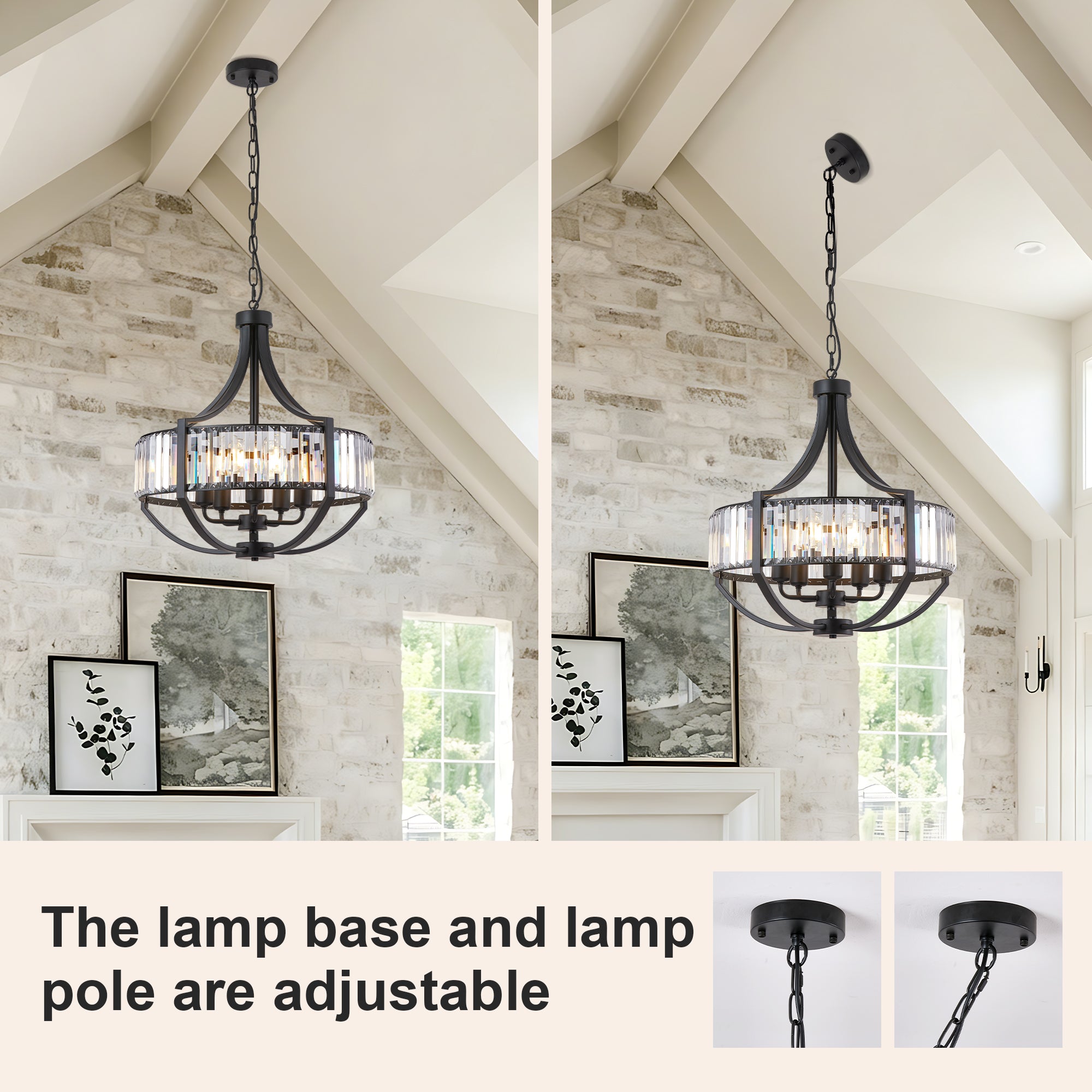 Chandeliers en cristal 20" pour salle à manger