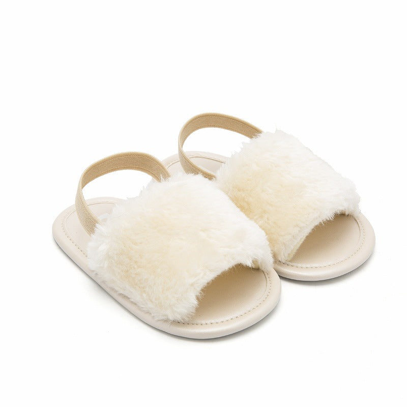Chaussures casual élastiques en peluche pour filles