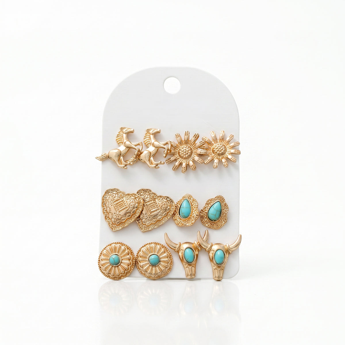 6 paires de boucles d'oreilles de style bohème pour femmes