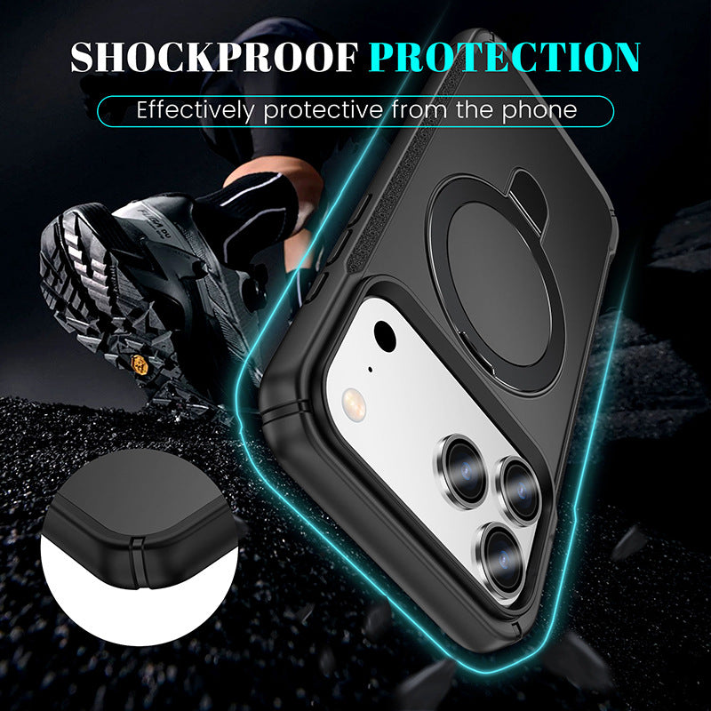 Bracket magnétique en métal Four-corner résistant à la chute PC de protection de haut de gamme Cover Phone Case