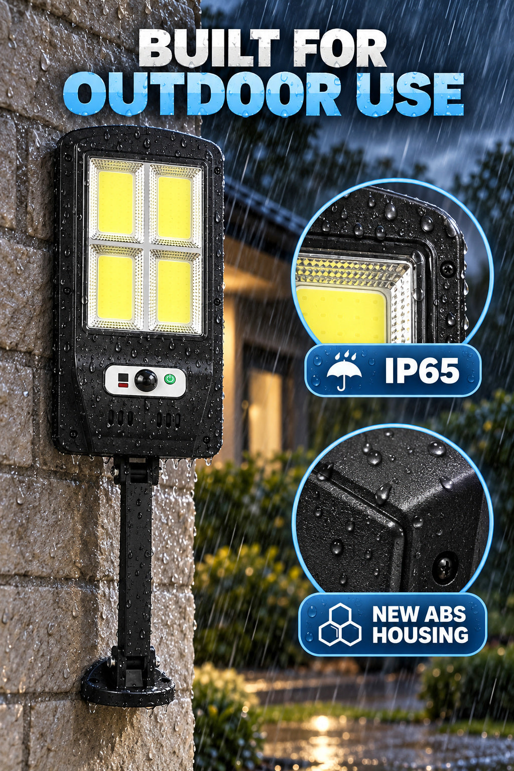 Solar Powered Rechargeable Motion Sensor Waterproof LED lampe de travail 30W 1500mAh pour W756 4