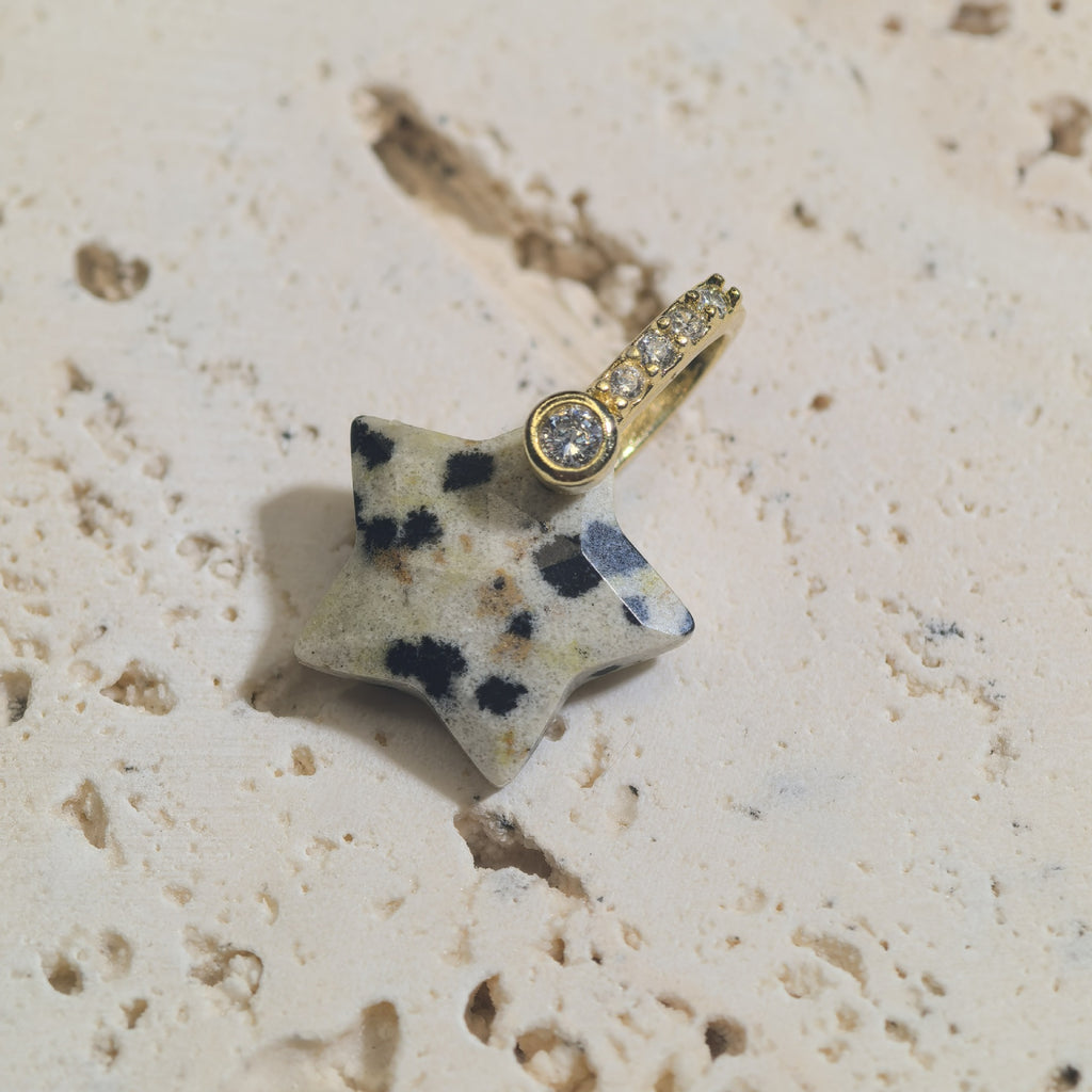 Pierre naturelle Coupe-surface Star Pendentif Star Charm à cinq points