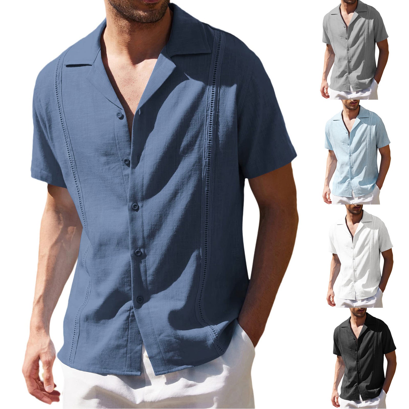 Chemise décontractée Ebay Homme Cubaine Gaya Bella à manches courtes pour hommes
