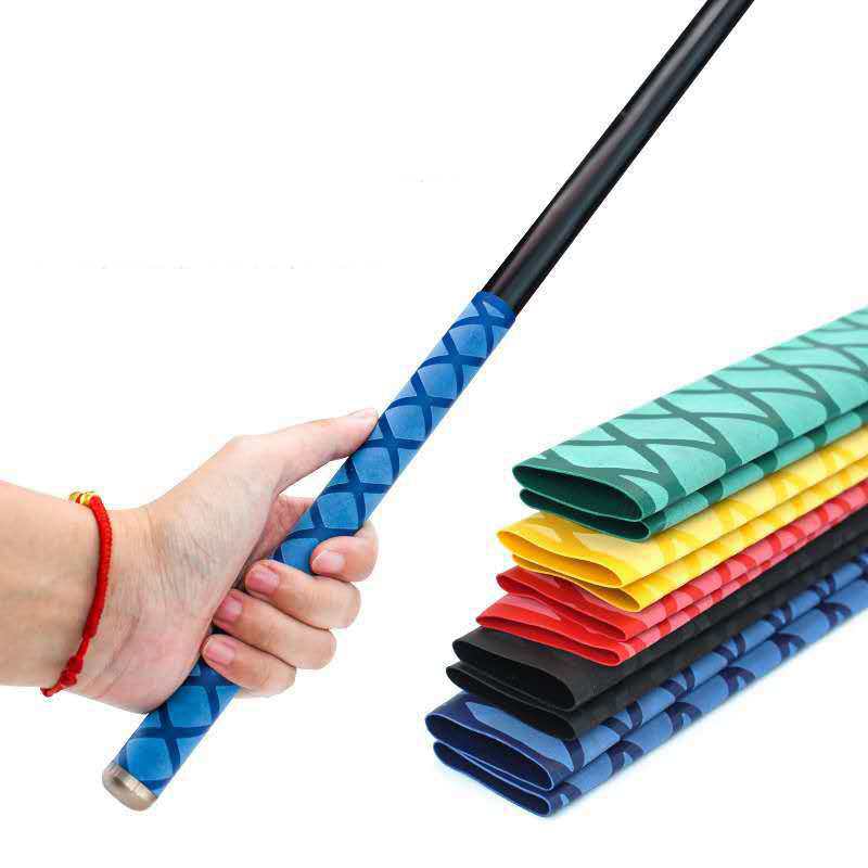 Tube thermorétractable pour canne à pêche antidérapante