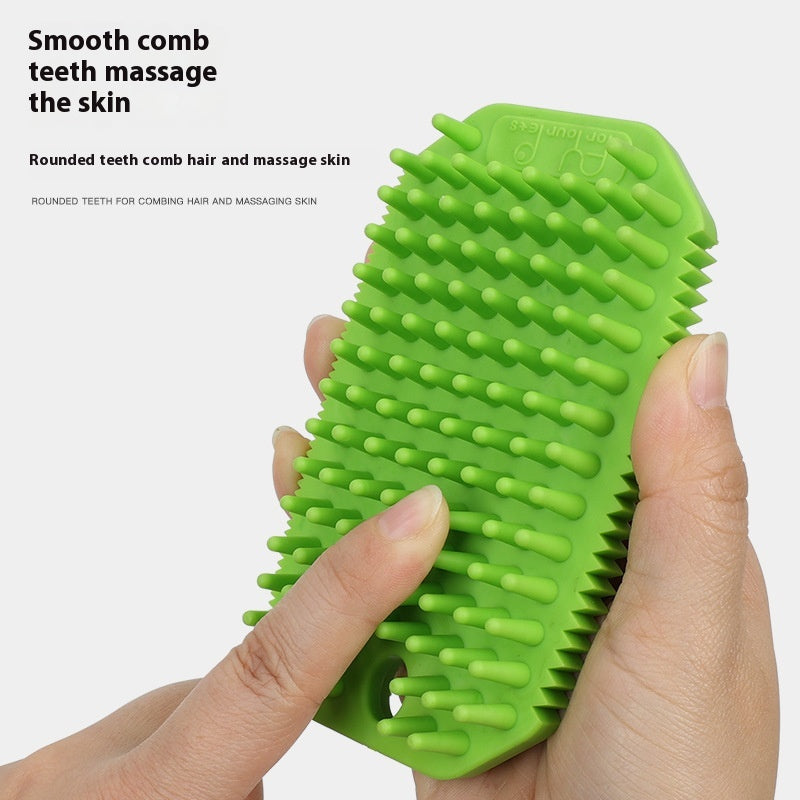 Peigne de massage de bain pour animaux de compagnie Mo brosse d'enlèvement des cheveux humide et sèche double usage