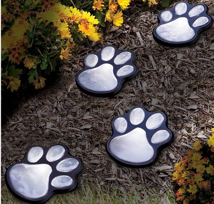 Éclairage d'impression de pattes d'animaux à énergie solaire Lampes solaires à LED Jardin extérieur Voie LED Lanterne Déc