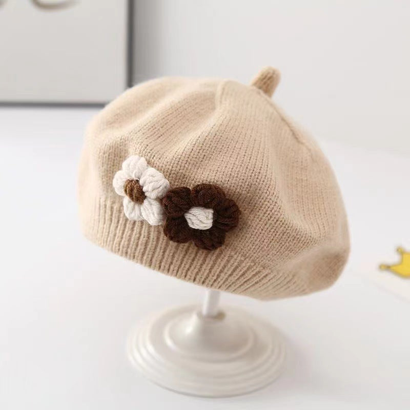 Chapeau bébé fille Béret tricoté en laine