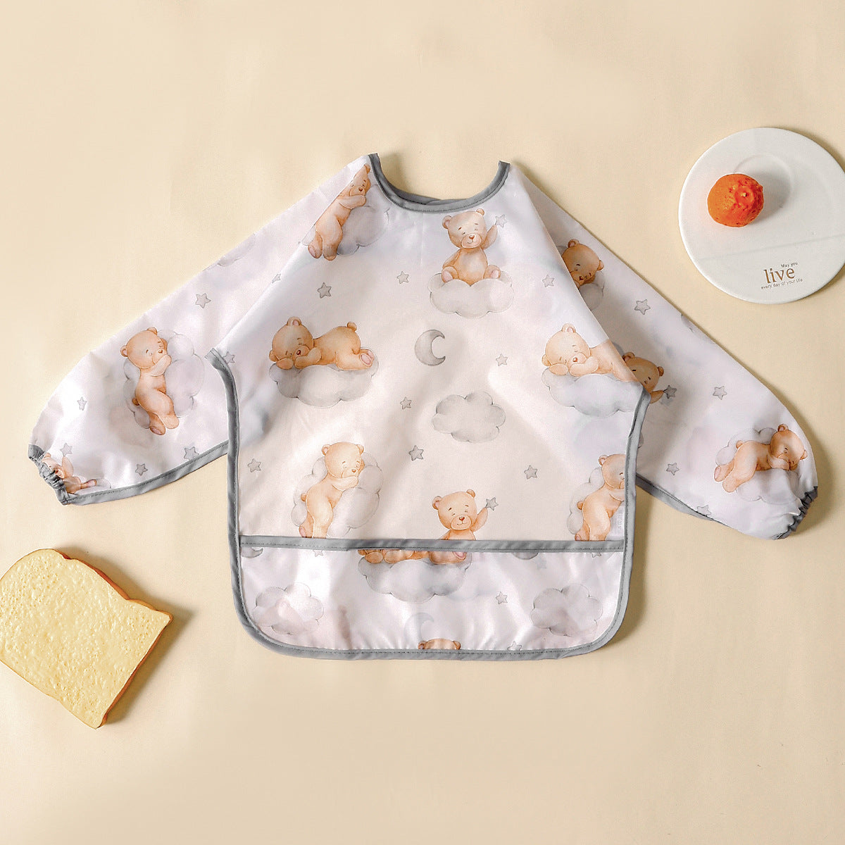 Coverall manches longues Reversible Baby Bib Gown
