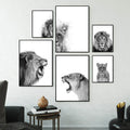 Noir et blanc animal abstrait Aquarelle Peinture Affiche murale Décoration Peinture