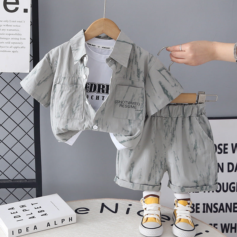 Garçons Été Casual Chemise et Short Set