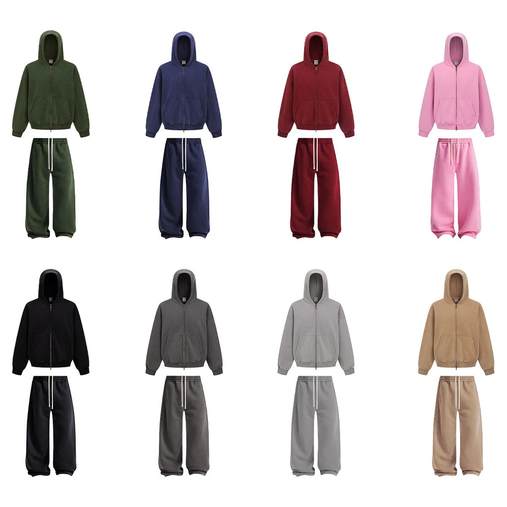 Veste zippée à capuche lavée pour hommes
