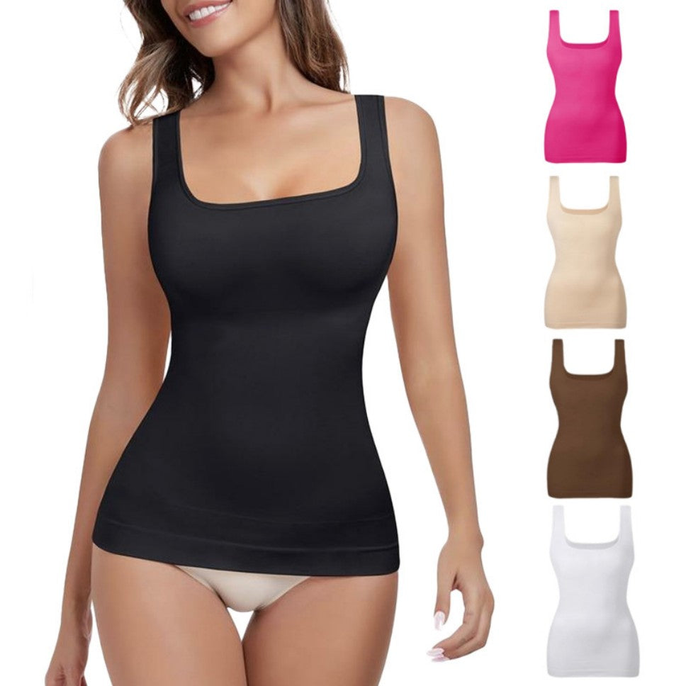 Tummy Control Femme Formewear Tank Tops Seamless Square Neck Compression Tops Slimming B