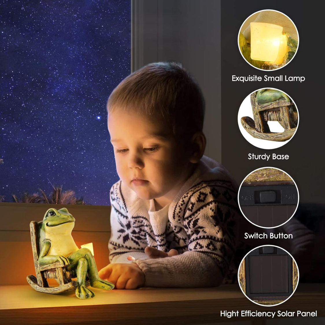 Miniature Frog Garden Statue Solar Outdoor Lights Fairy Decor Maison chaud
