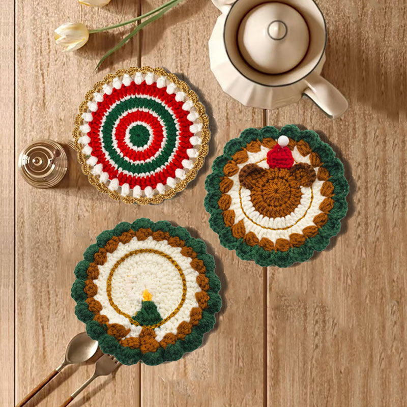 Tapis de coupe de Noël de sous-verre résistant à la chaleur