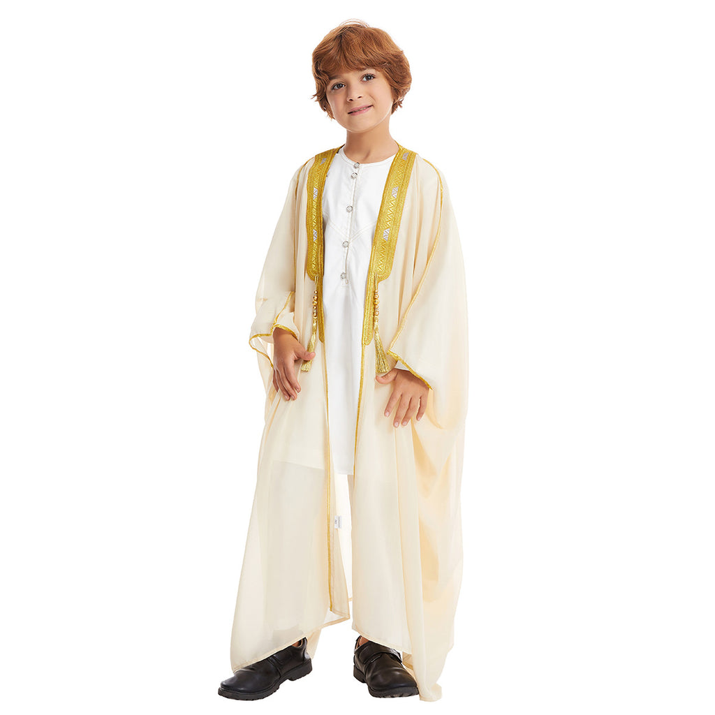 Costume ethnique brodé à manches longues pour garçons