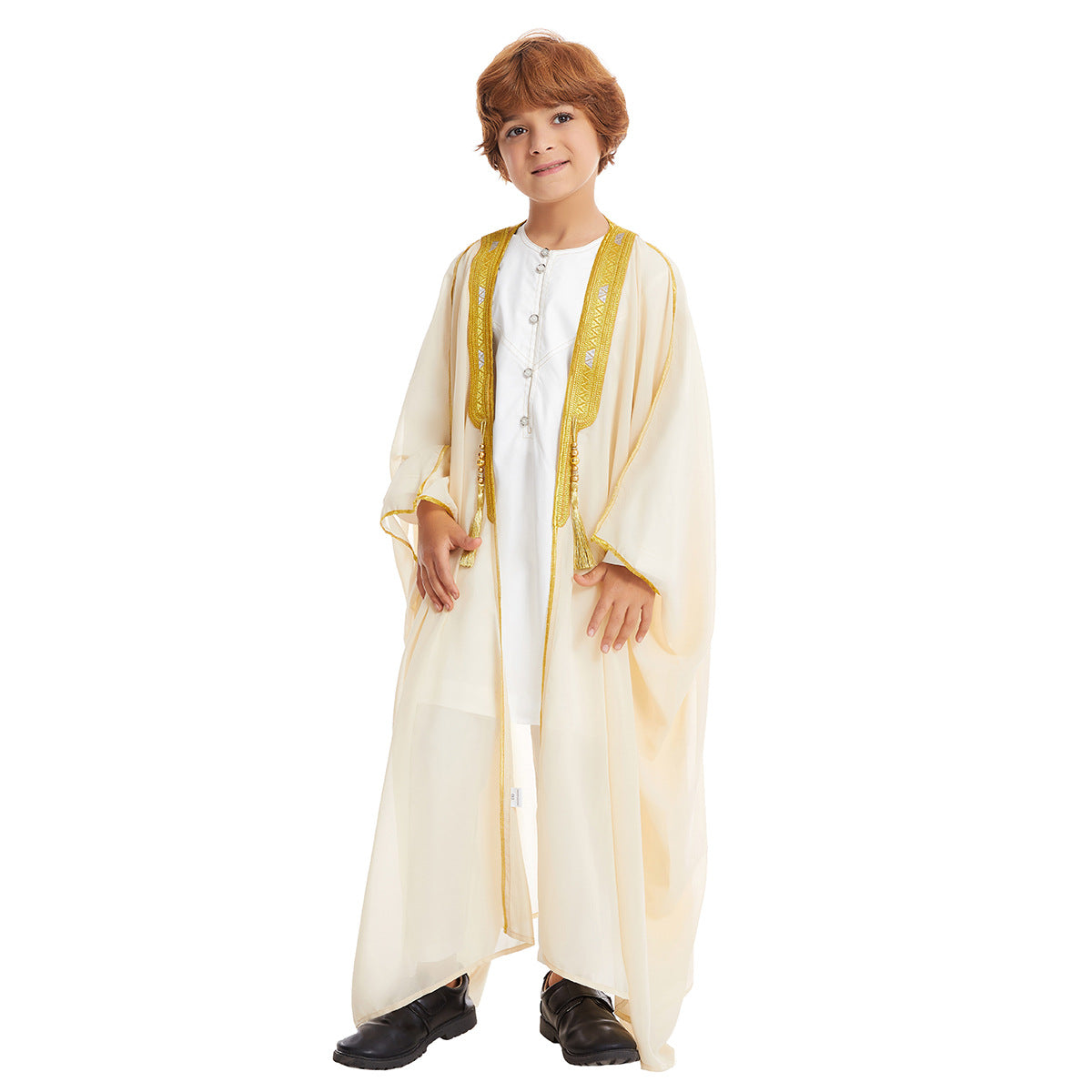 Costume ethnique brodé à manches longues pour garçons