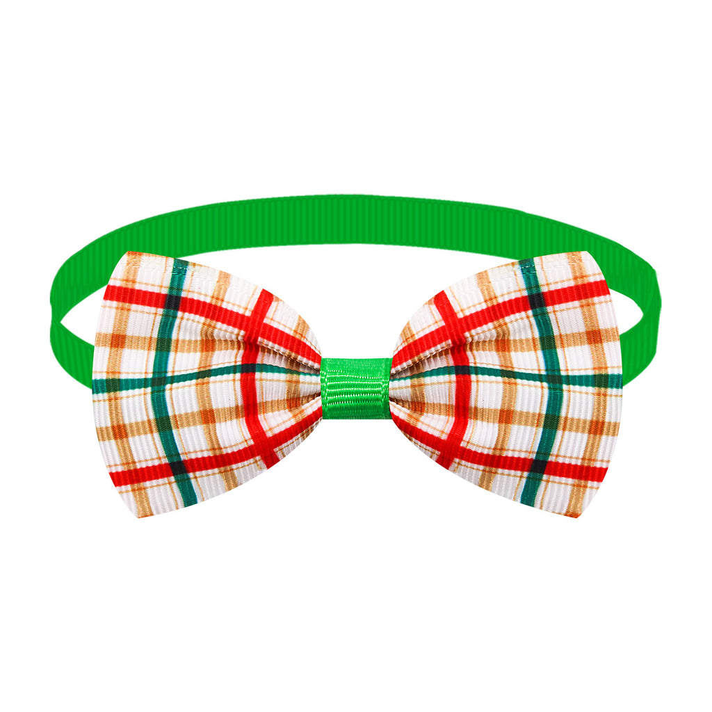 Christmas Plaid Striped Bow Tie Dog Cat Un mot Bow Tie couleurs multiples