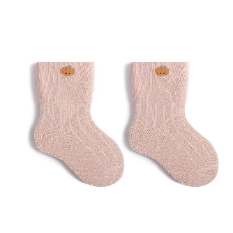 Nouveau-né Large bouche Cartoon sans os Tube moyen Chaussettes en coton