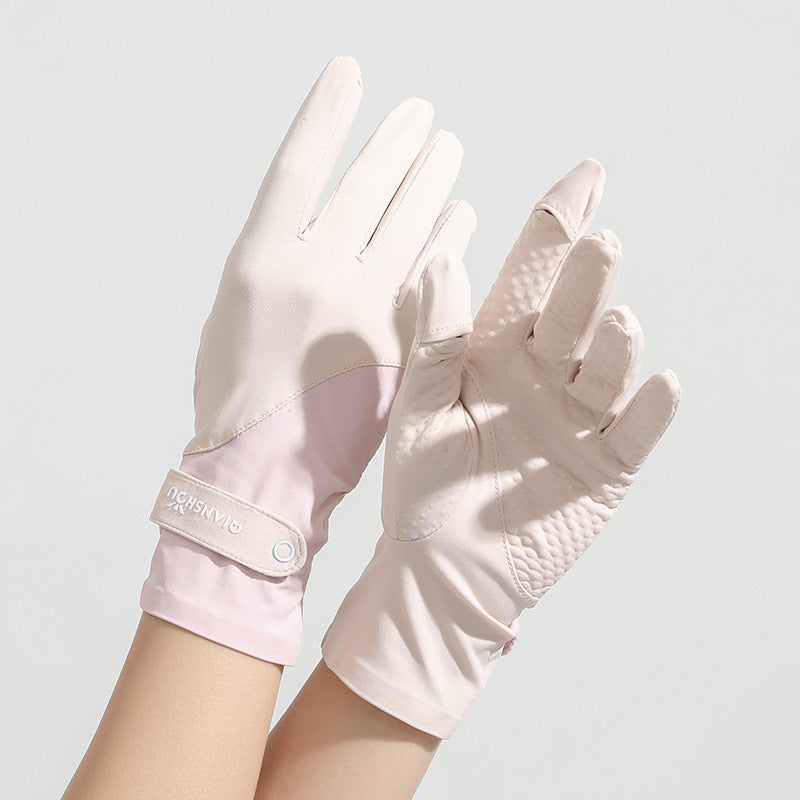 Pare-soleil pour les femmes d'été Ice-Felt à deux doigts coupés Gants minces protecteurs UV