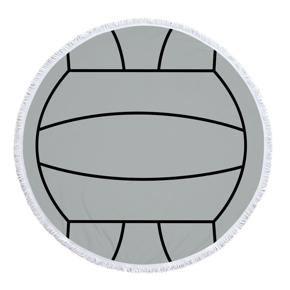 Serviette de bain ronde imprimée de plage