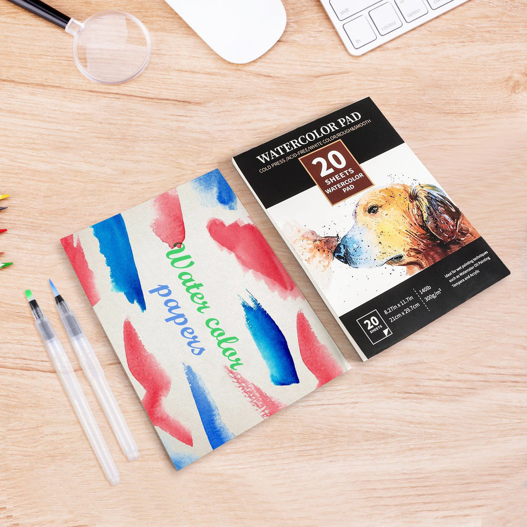Livre de croquis en aquarelle à pâte de bois à grains fins