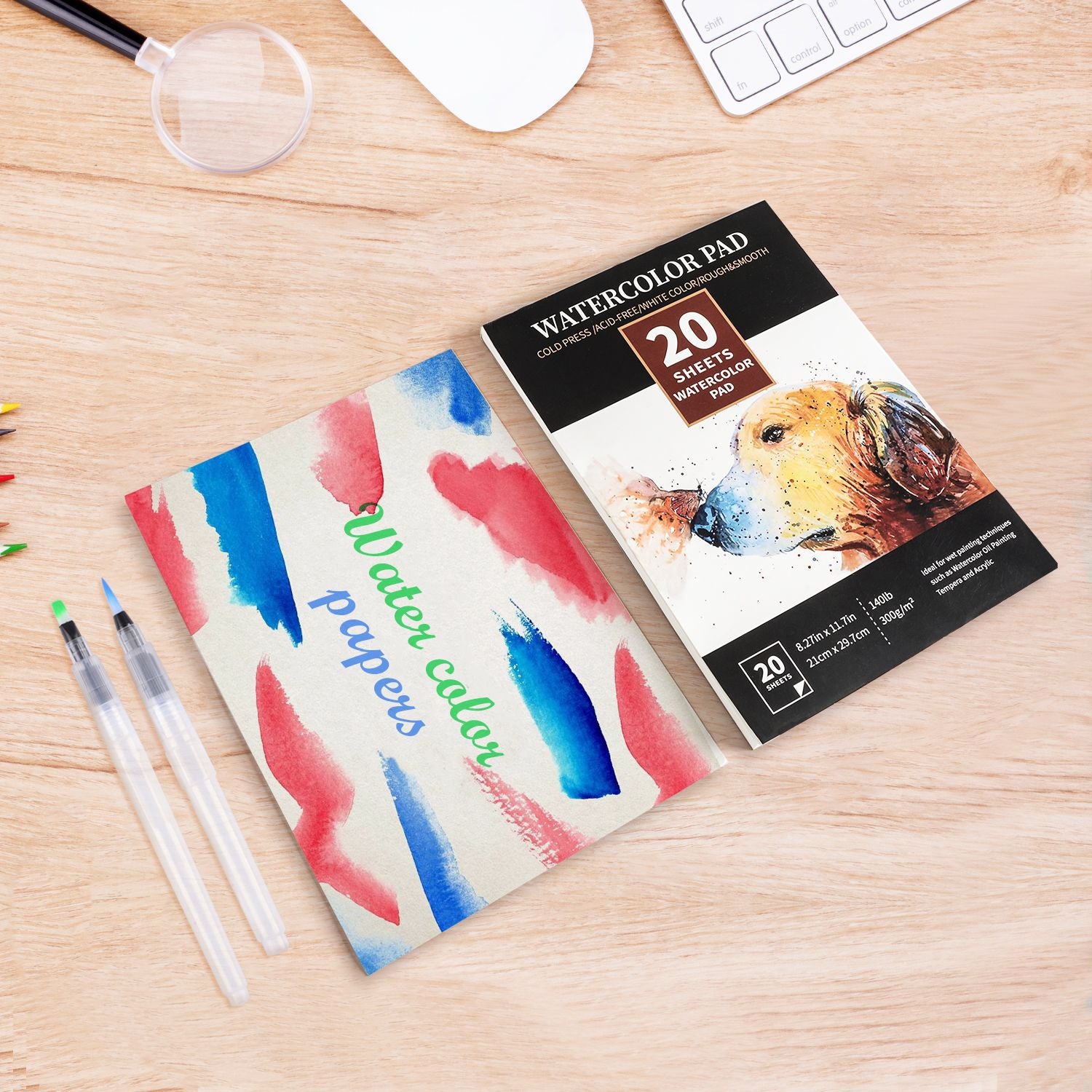 Livre de croquis en aquarelle à pâte de bois à grains fins