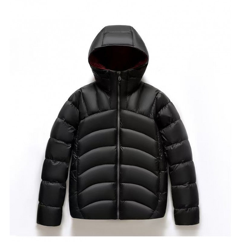 Unisex Veste à capuche en bas Couple Style Ribbed
