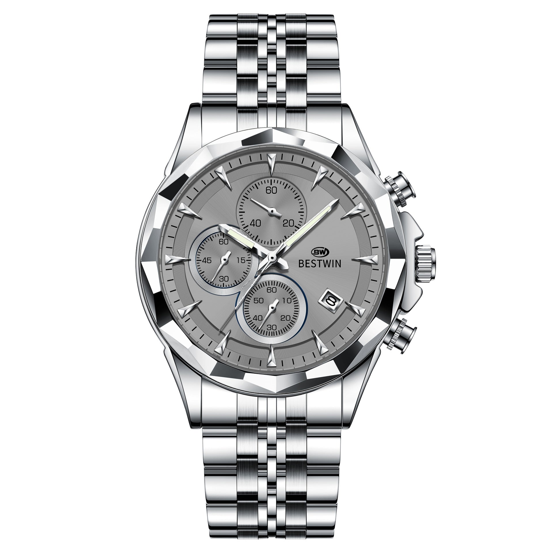 Homme Lumineux Montre personnalisée à six mains Élégante et accrocheuse