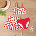 Maillot de bain pour enfants Jupe de fille en trois pièces Middle and Big Children's Ruffled Split Swims
