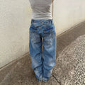 Jeans retro lavés pour femmes