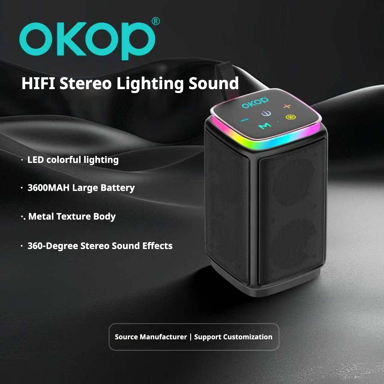 KP-562 Mini haut-parleur Bluetooth portable Subwoofer double aimant RGB éclairage sans fil carte TF