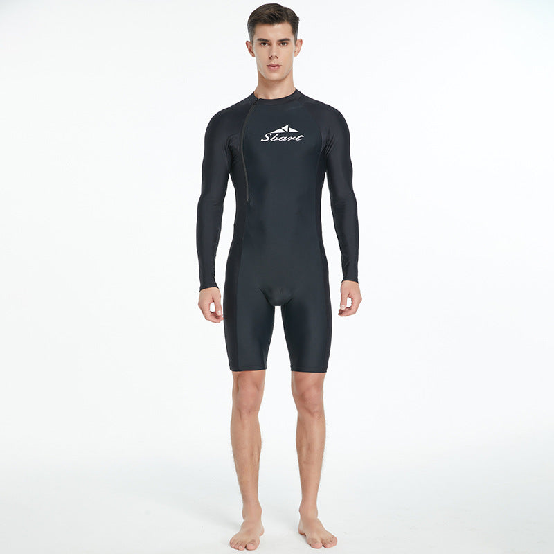 Une pièce de maillot de bain homme Tight Long Sleeve Sun Protection Séchage rapide