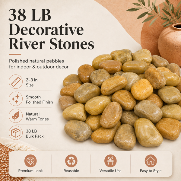 38 Lbs Kaki River Rocks