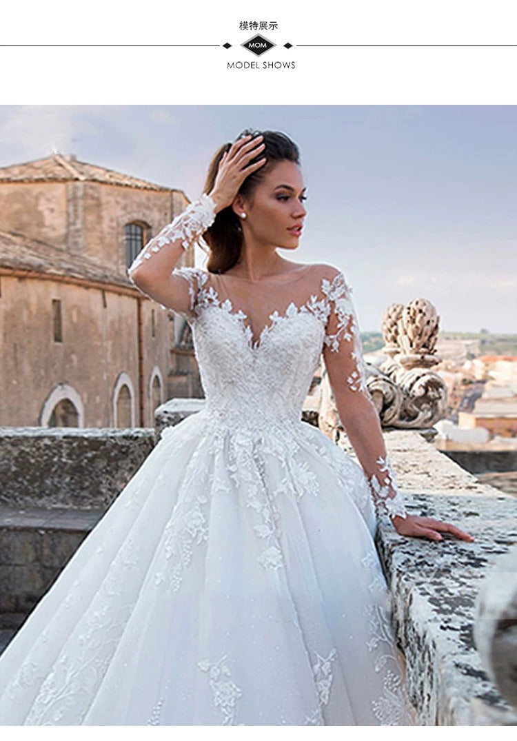 Robe à manches longues à col V mince rétro