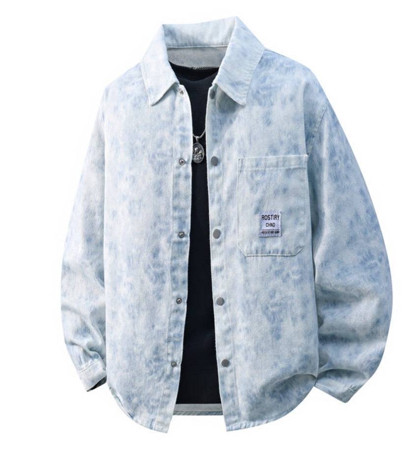Tie-dye Veste Denim Hommes Top Outerwear