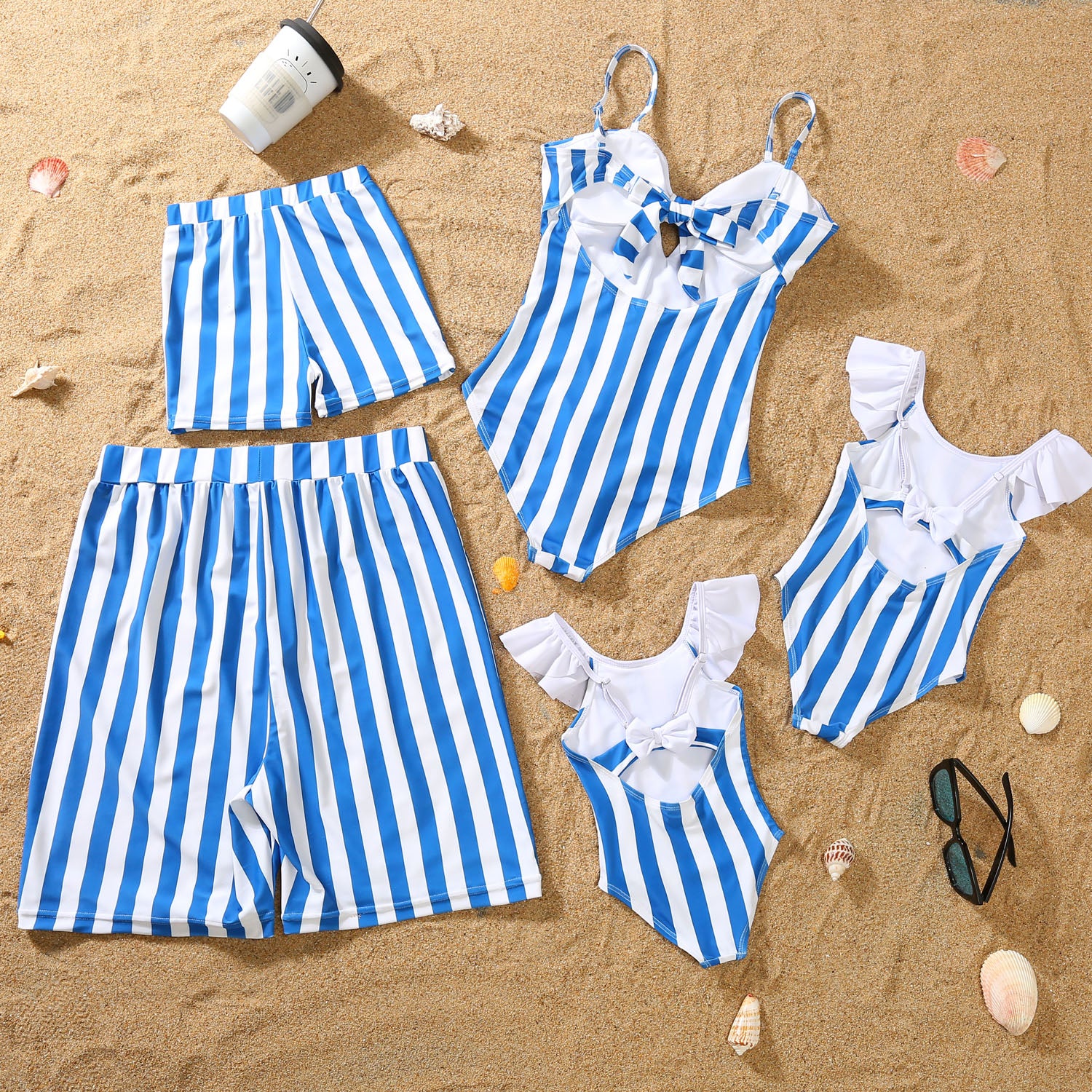 Maillot de bain Bikini bleu et blanc