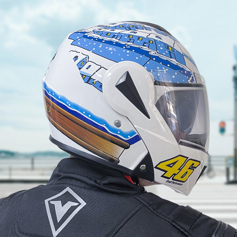 Casque de moto de sécurité de la personnalité d'hiver pour hommes et femmes