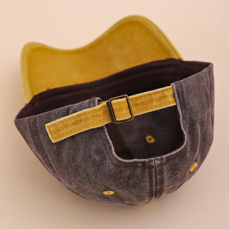 Casquette ronde réglable multicolore avec finition lavée