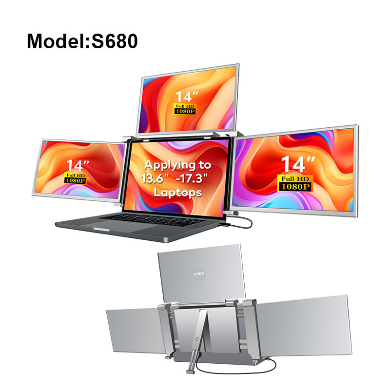 Affichage triple écran portable Connectez trois écrans avec un seul câble Ordinateur portable secondaire