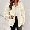 Manteau de cardigan à capuche à capuche Jacquard-Fleece pour femmes