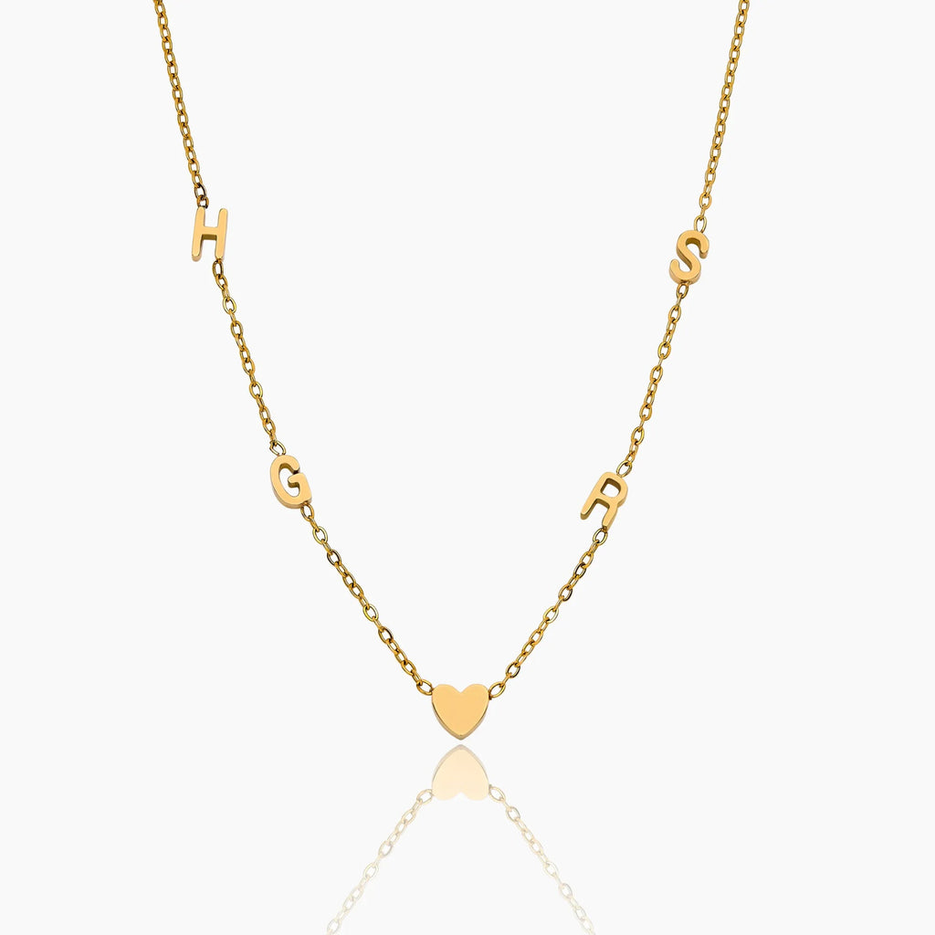 Collier en acier inoxydable en forme de coeur