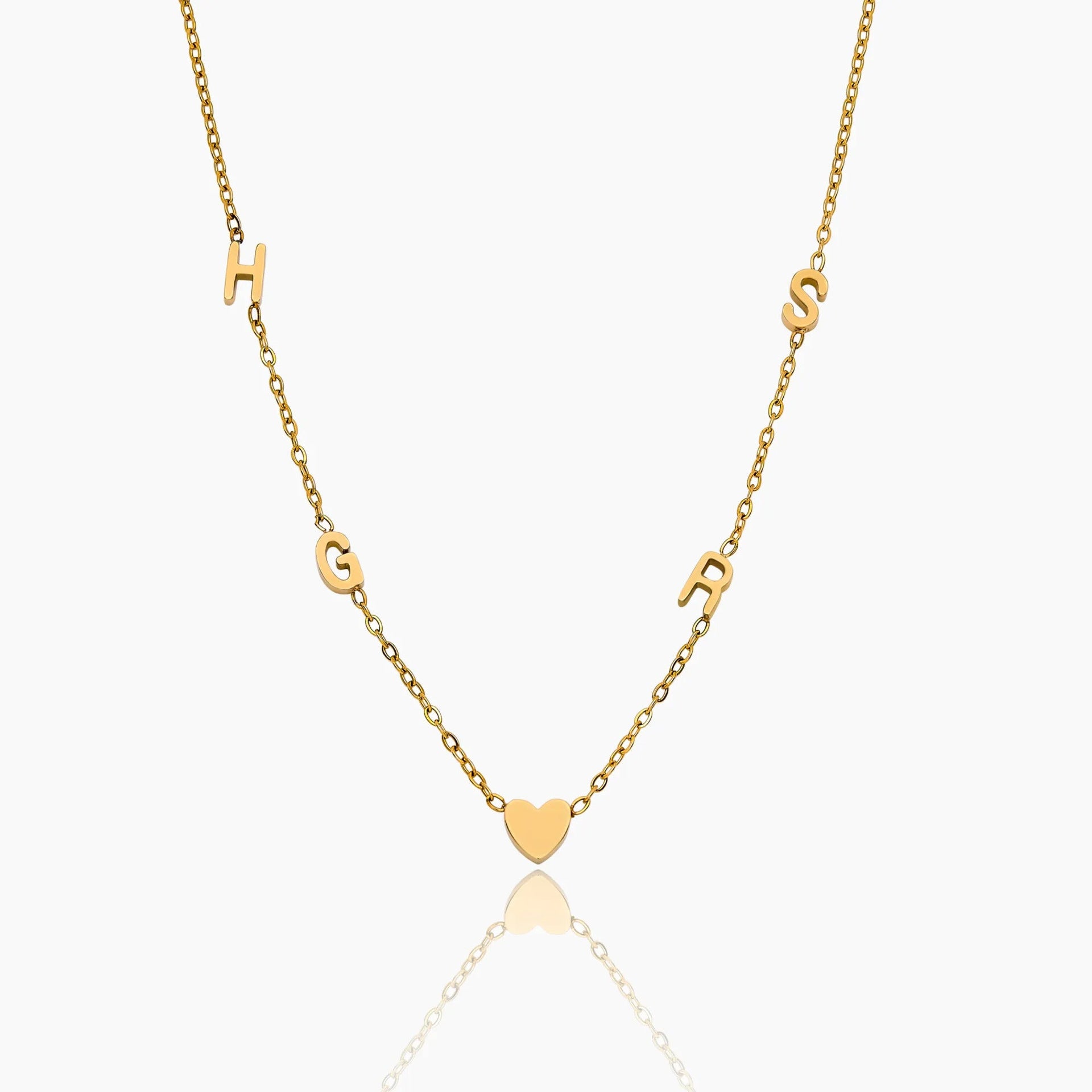 Collier en acier inoxydable en forme de coeur